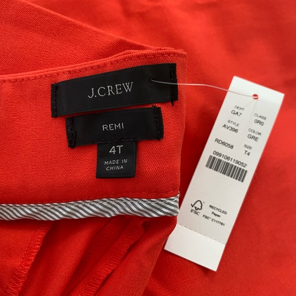 J. crew size 4 Tall new Remi pant in bi-stretch cotton in color grenadine. NWT - Picture 5 of 6